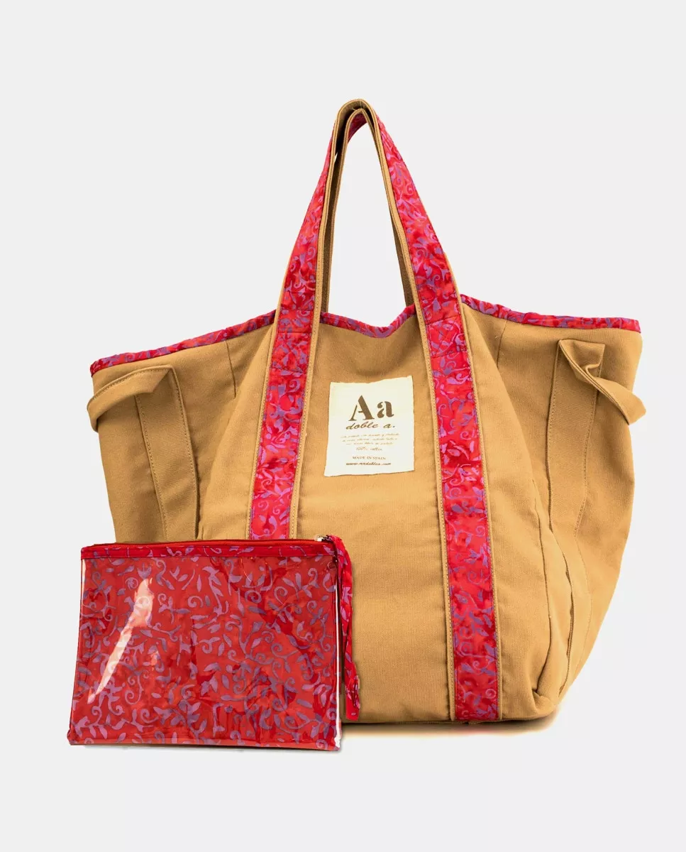 Aa Doble A - Shopper De Playa Alice Reversible En Algodón Orgánico Beige barato
