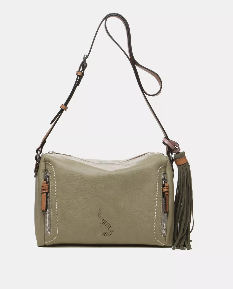 Abbacino - Bandolera Con Borla En Verde Con Cremallera barato