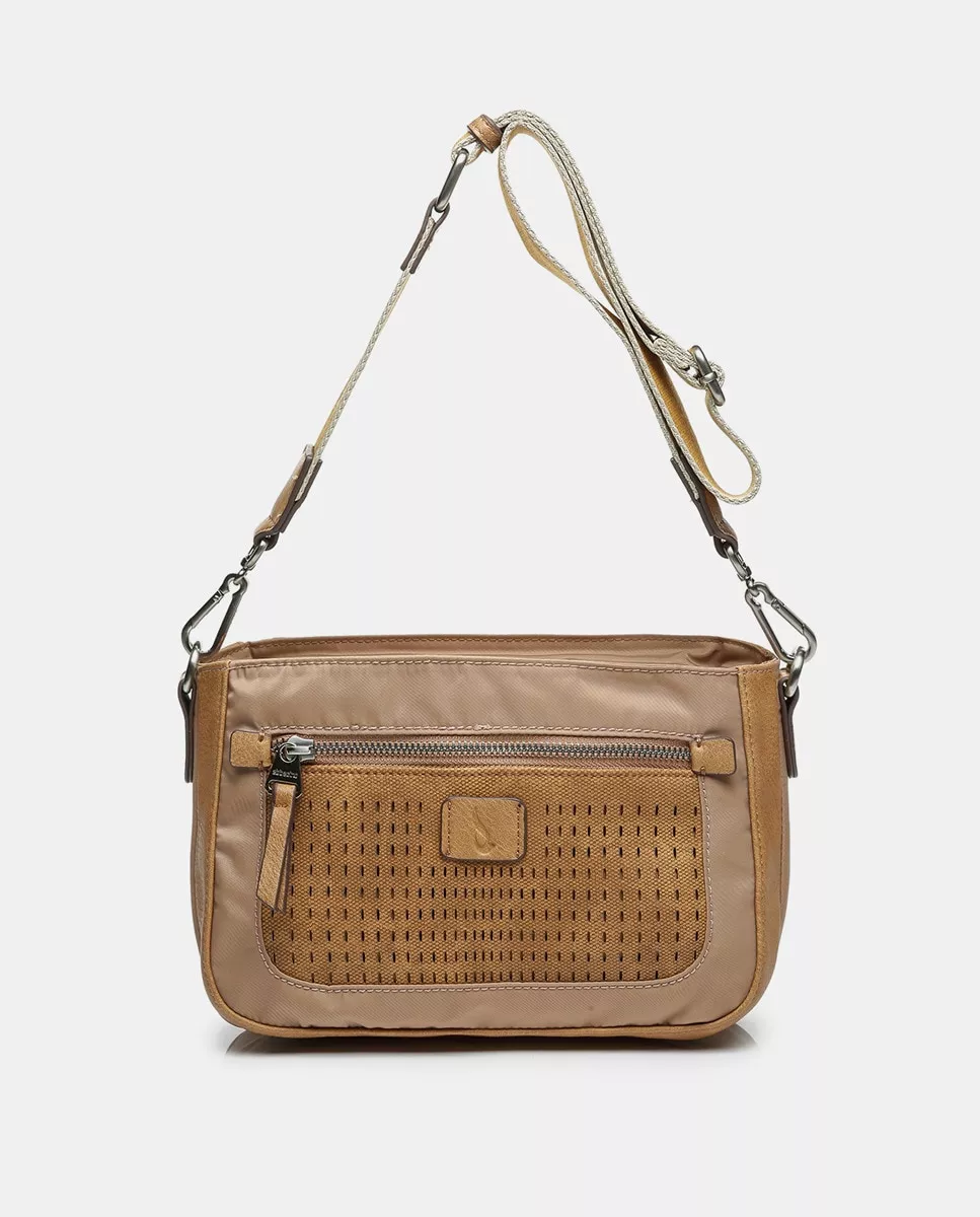 Abbacino - Bandolera De Mujer Color Camel En Nylon Con Troquelado barato