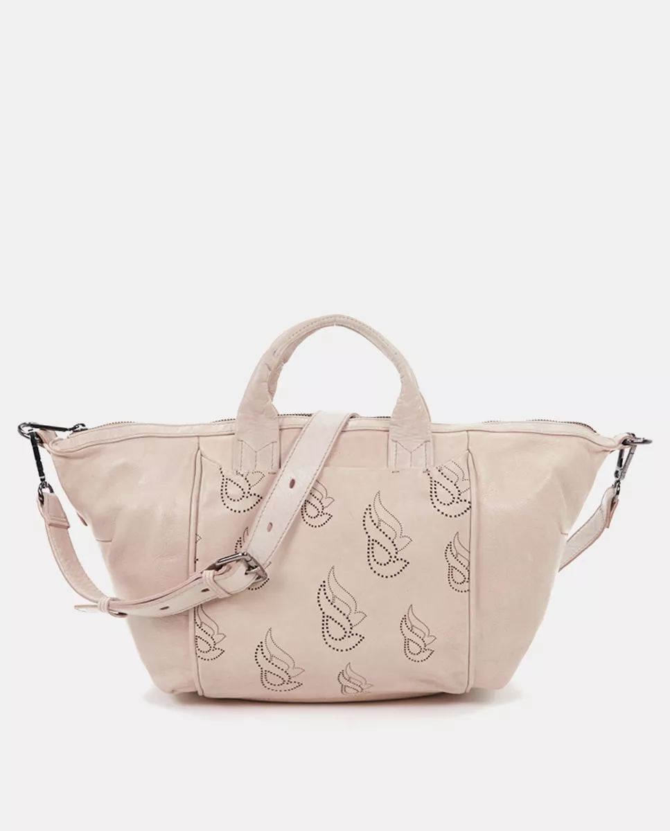 Abbacino - Bolso De Mano Tipo Bowling De Piel Troquelada Beige barato