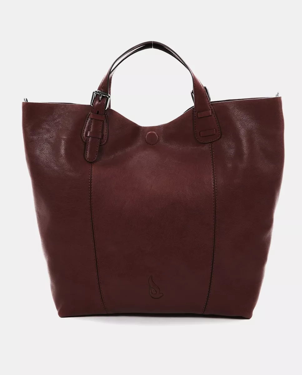Abbacino - Bolso Shopper Grande De Piel En Burdeos barato