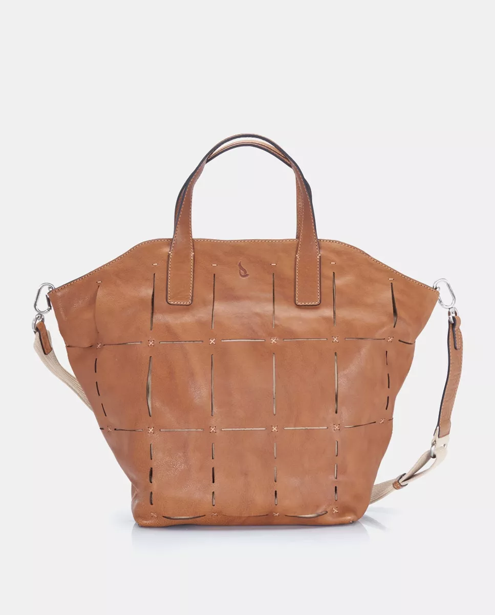 Abbacino - Bolso Shopper Grande De Piel Troquelada En Marrón Con Forma Trapezoidal En Oferta Abbacino - Bolso Shopper Grande De Piel Troquelada En Marrón Con Forma Trapezoidal Barato