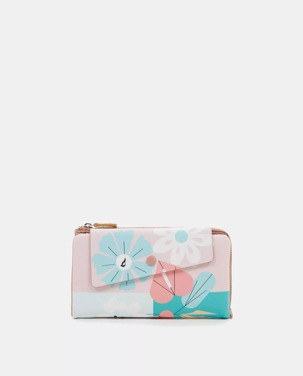 Abbacino - Cartera Grande De Piel Con Estampado Floral Multicolor barato