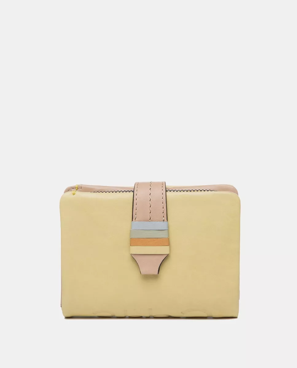 Abbacino - Cartera Pequeña De Mujer De Piel Con Logotipo En Amarillo barato