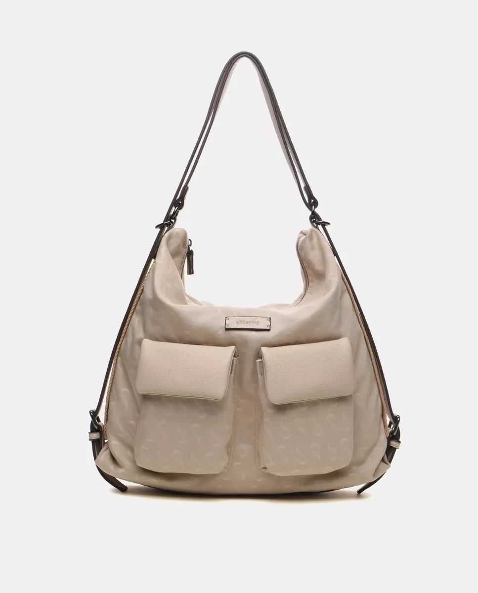Abbacino - Hobo Convertible En Mochila De Nylon En Camel Con Cierre Cremallera En Oferta Abbacino - Hobo Convertible En Mochila De Nylon En Camel Con Cierre Cremallera Barato