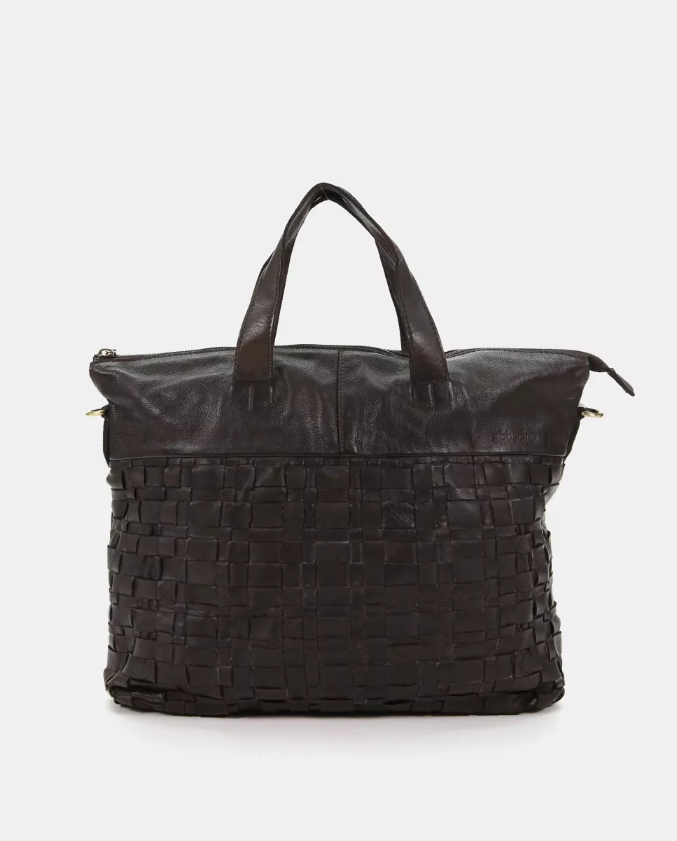 Abbacino - Shopper De Piel Trenzada En Verde Con Bandolera Extraíble barato