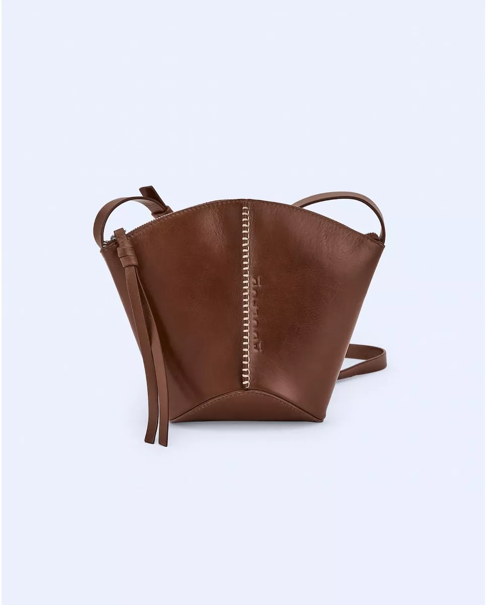 Adolfo Dominguez - Bolso De Hombro Pequeño De Piel Con Cremallera En Color Marrón En Oferta Adolfo Dominguez - Bolso De Hombro Pequeño De Piel Con Cremallera En Color Marrón Barato
