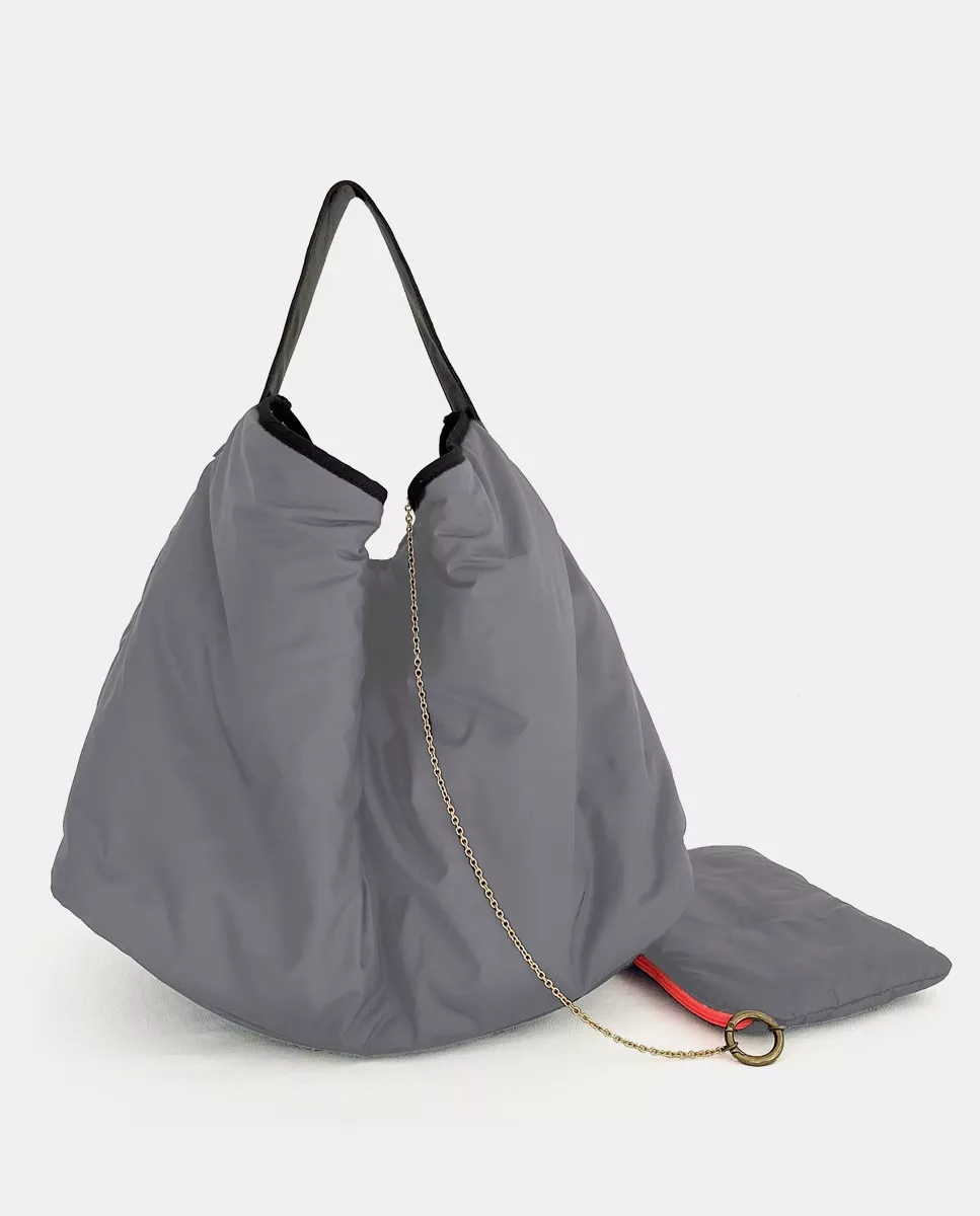 Allwelove - Bolso De Hombro Grande Cala Oyambre De Nylon Reciclado En Gris barato