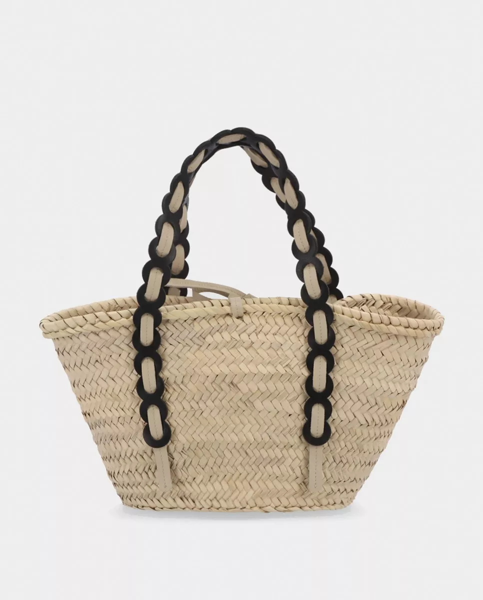 Alohas - Capazo De Paja En Natural Con Detalles Negros En Oferta Alohas - Capazo De Paja En Natural Con Detalles Negros Barato