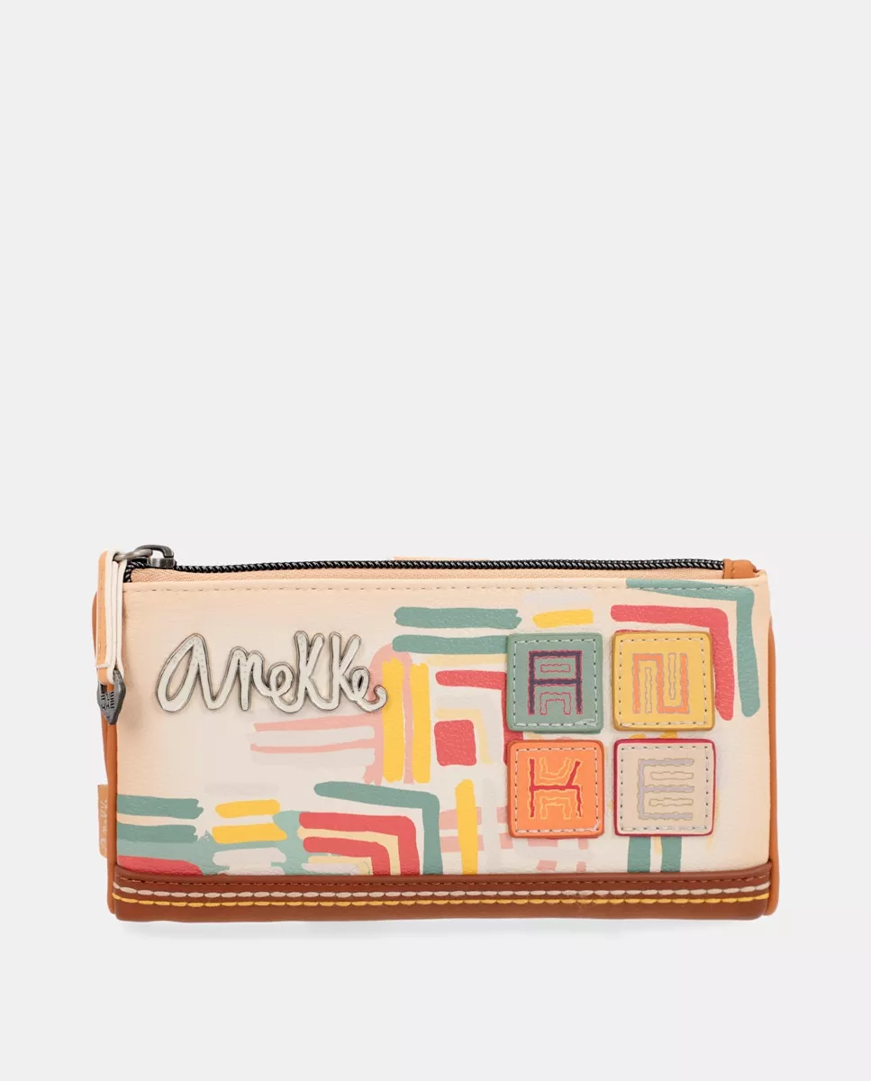 Anekke - Cartera Grande Con Estampado Multicolor Y Monedero barato