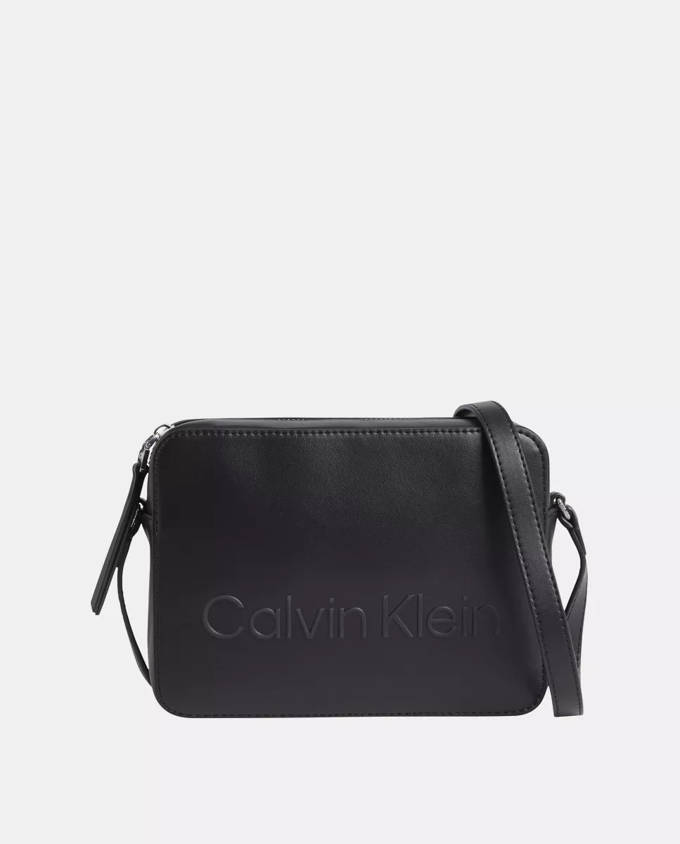 Calvin Klein - Bandolera Pequeña En Negro Con Grabado De La Marca barato