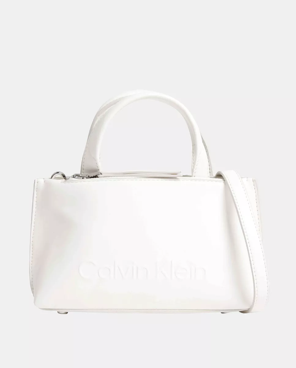 Calvin Klein - Bolso De Hombro Blanco Con Cremallera barato