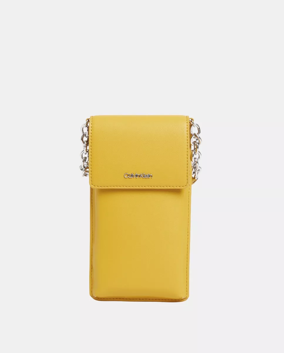 Calvin Klein - Bolso Para Móvil En Mostaza Con Asa De Cadena barato