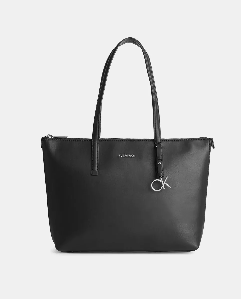 Calvin Klein - Bolso Shopper Mediano En Negro Con Cremallera En Oferta Calvin Klein - Bolso Shopper Mediano En Negro Con Cremallera Barato