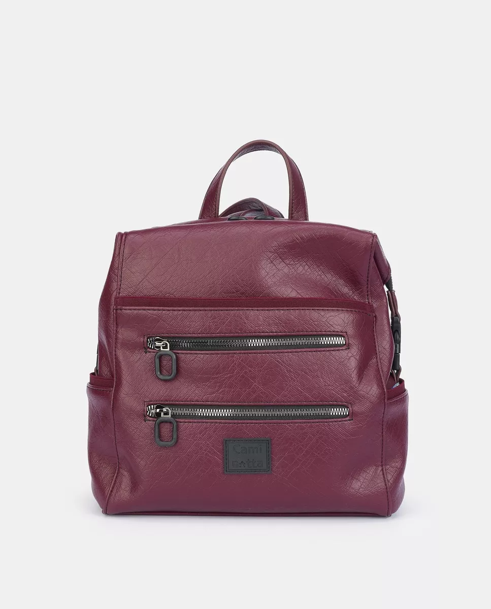 Caminatta - Mochila En Burdeos Con Acabado Granulado barato
