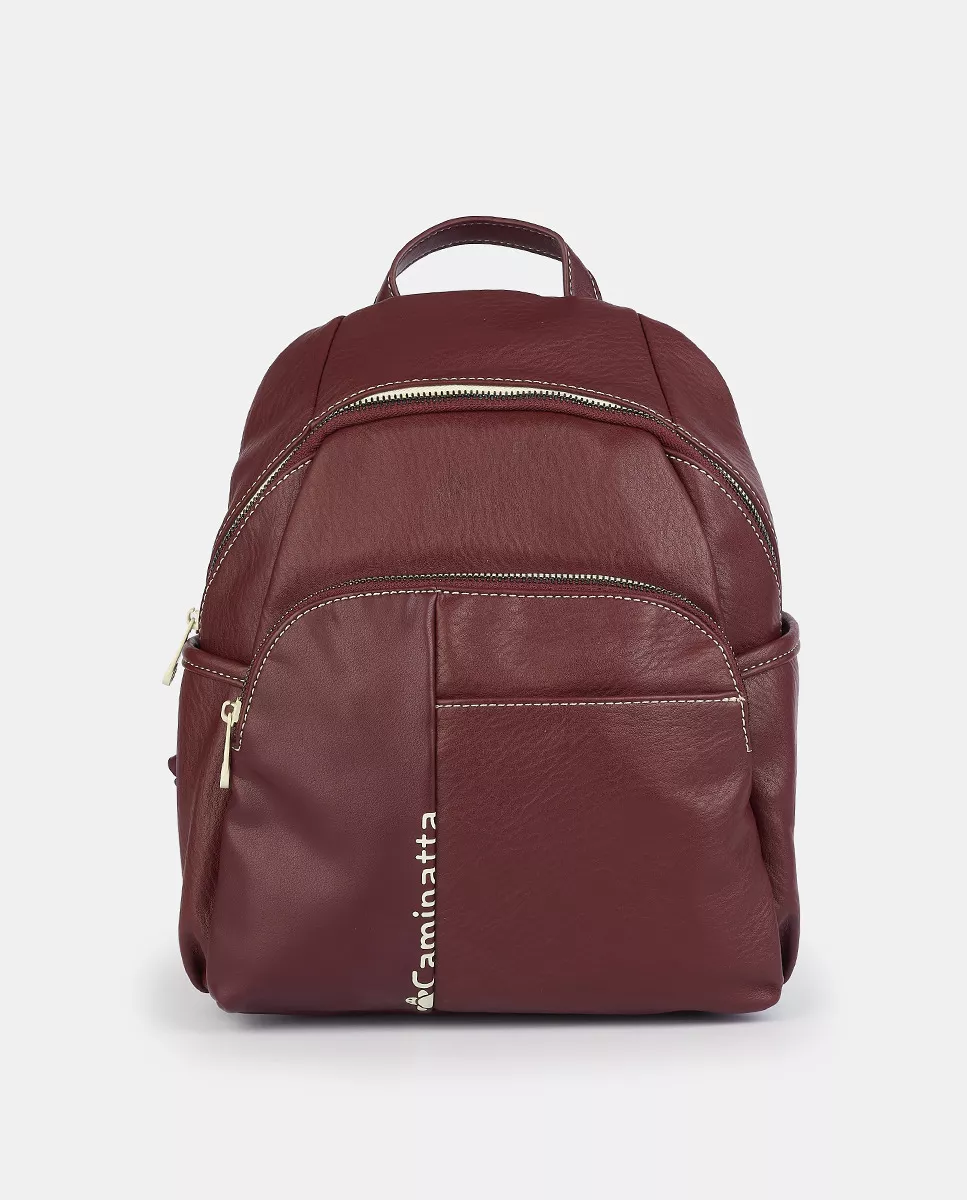 Caminatta - Mochila En Burdeos Con Cremallera barato