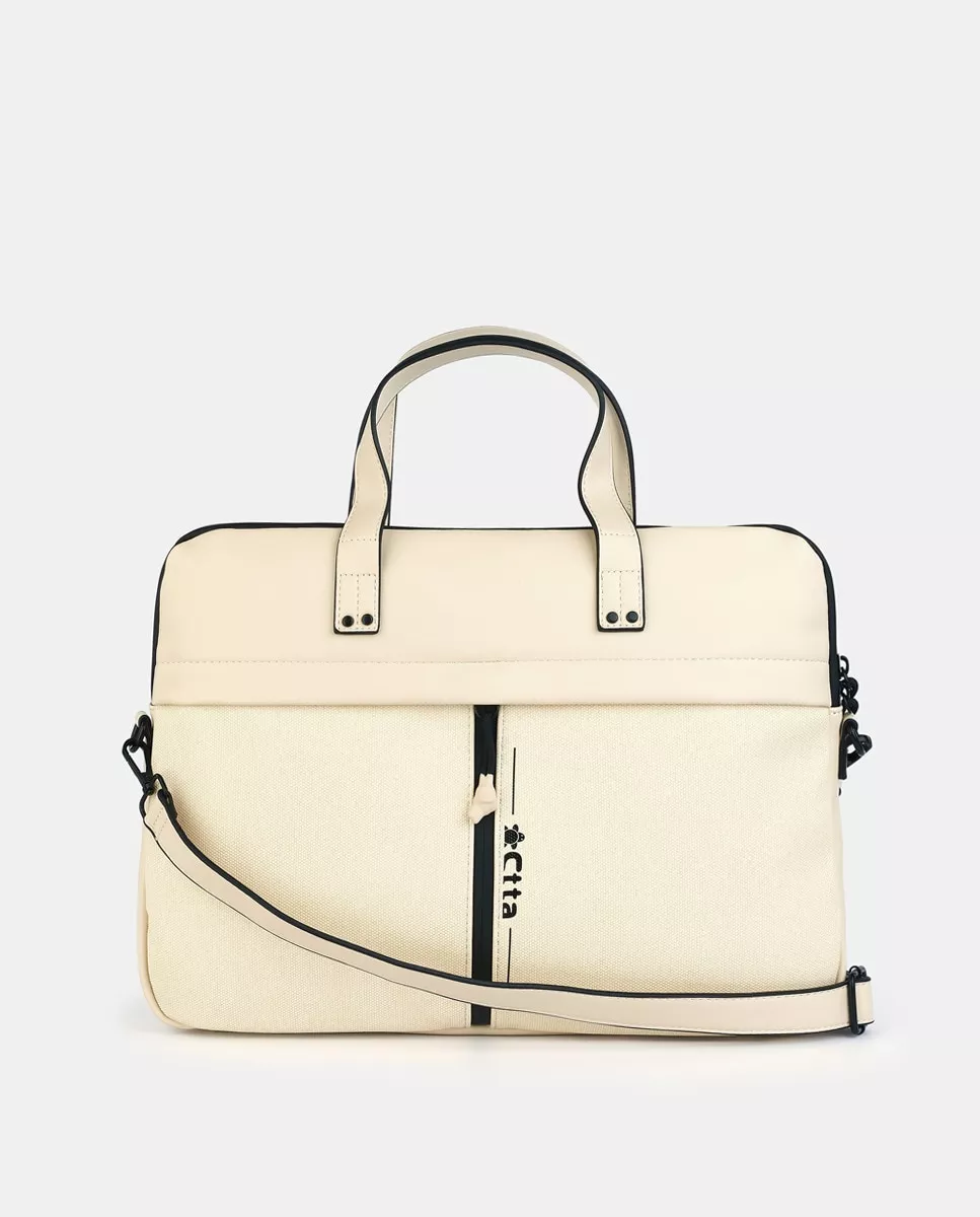 Caminatta - Portadocumentos De Canvas En Beige Con Bandolera Extraíble barato