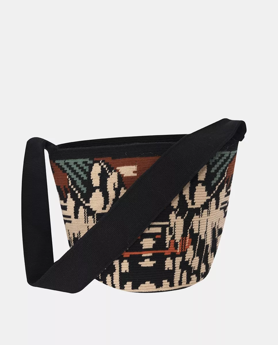 Castellano Ethnic Origins - Bandolera Butterfly Tejida A Mano En Negro Con Broche Imán barato