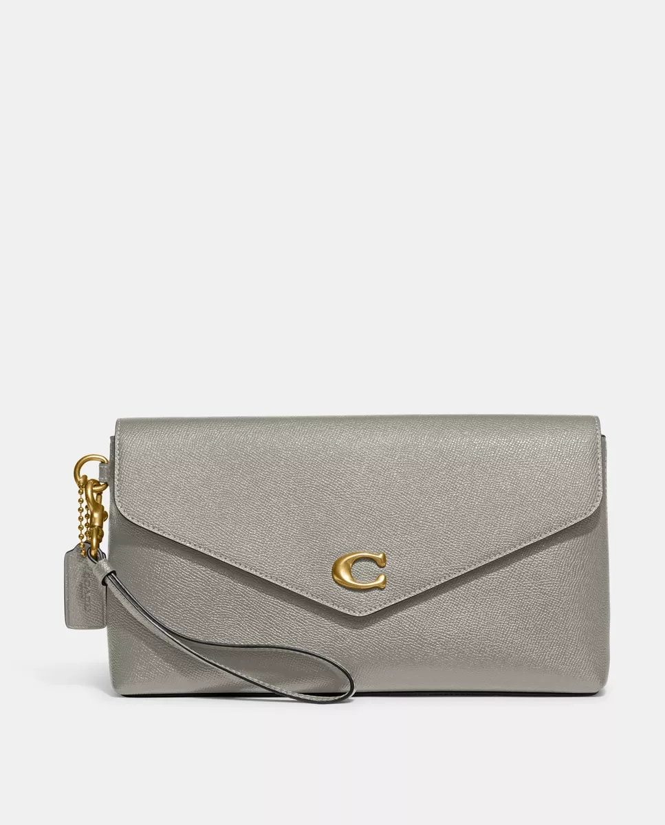 Coach - Cartera De Mano De Color Gris Con Solapa barato