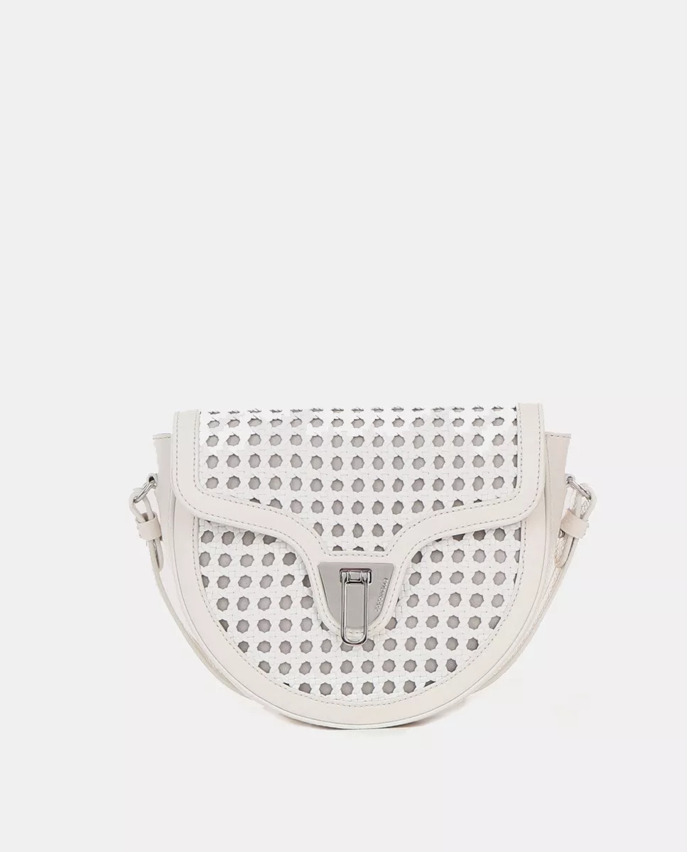 Coccinelle - Bandolera Pequeña De Cuero En Blanco Con Solapa barato