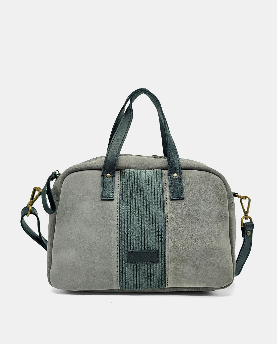 Cuirot´s - Bolso De Hombro Bicolor De Serraje Y Pana En Color Gris barato
