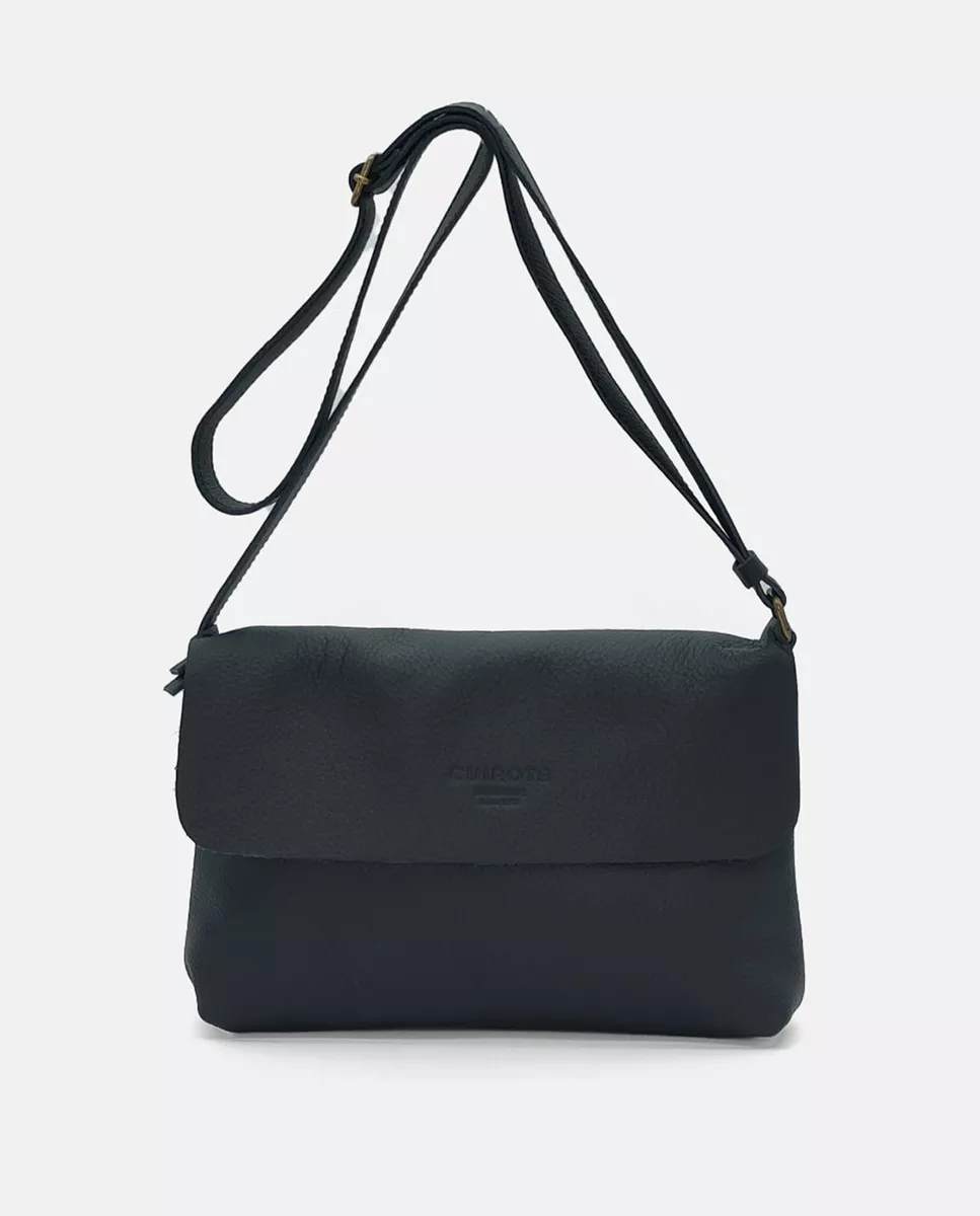 Cuirot´s - Bandolera De Piel En Negro Con Solapa barato