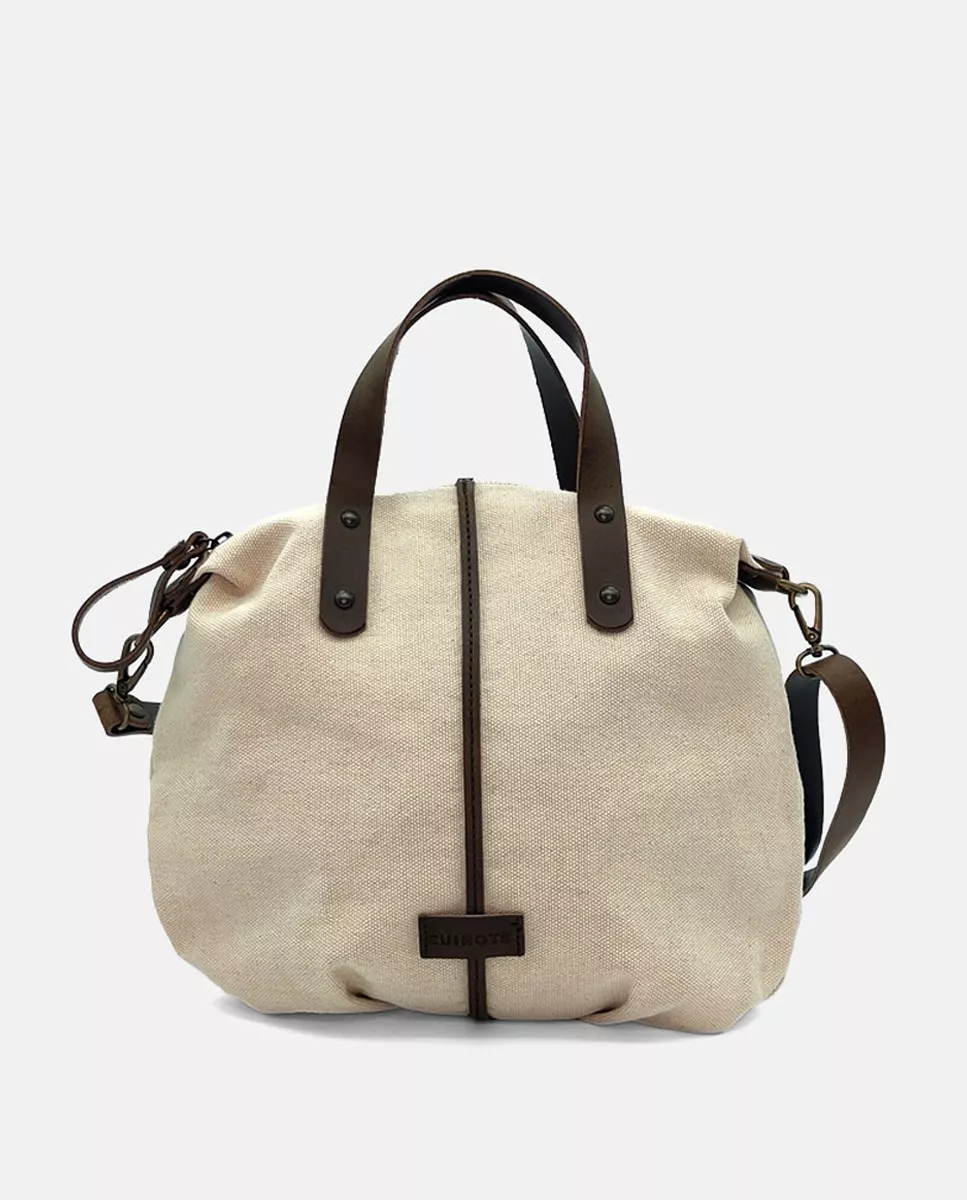 Cuirot´s - Bolso De Mano Grande De Canvas En Natural Con Bandolera Extraíble barato