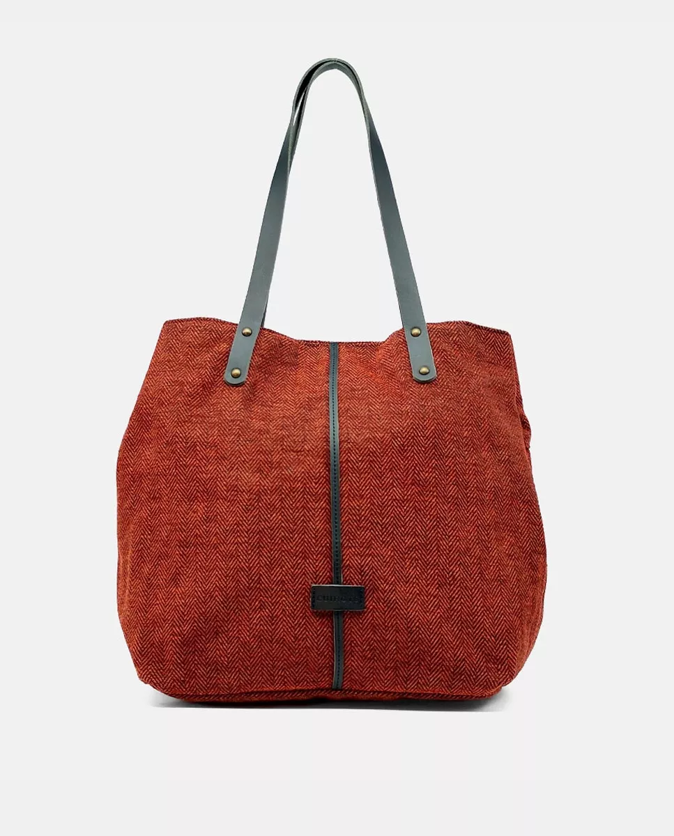 Cuirot´s - Bolso Shopper Grande Espigot De Lana De Espigas En Color Burdeos barato