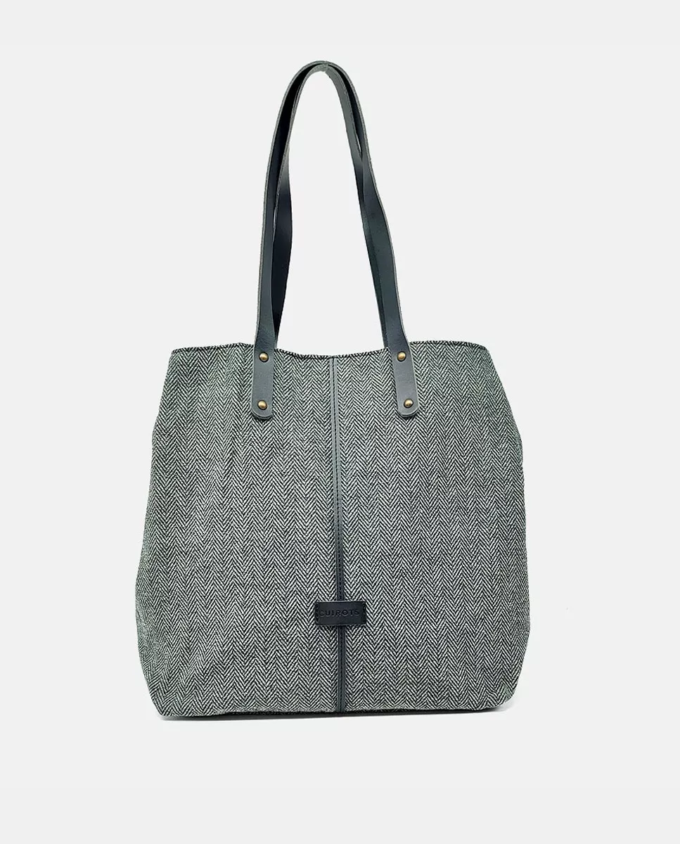 Cuirot´s - Bolso Shopper Grande Espigot De Lana De Espigas En Color Gris barato