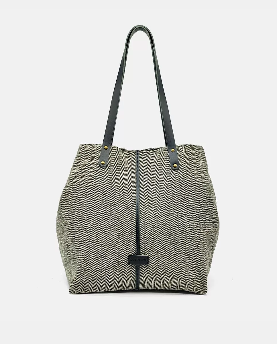 Cuirot´s - Bolso Shopper Grande Espigot De Lana De Espigas En Color Topo barato