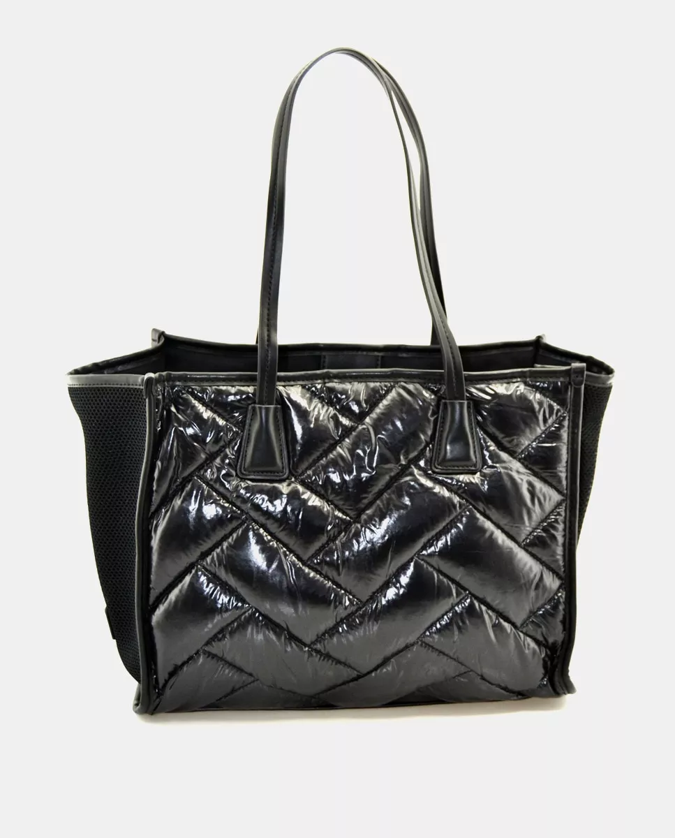 DMR - Bolso Shopper De Nylon Acolchado En Negro Con Cremallera barato