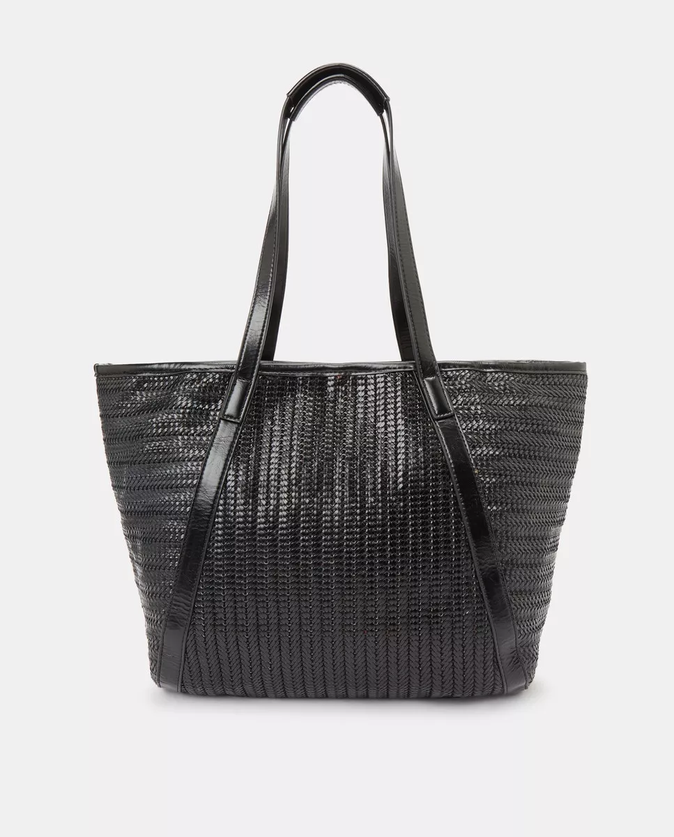 DMR - Bolso Shopper Grande De Material Trenzado En Negro Con Etiqueta Frontal barato