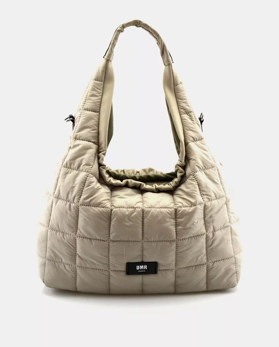 DMR - Hobo Grande De Nylon Acolchado En Beige Con Bandolera Extraíble barato