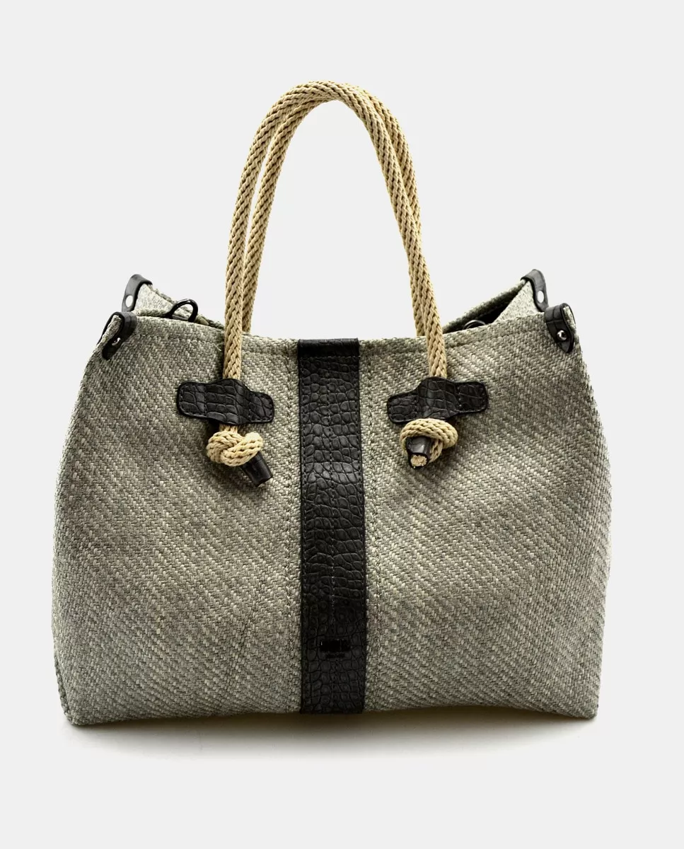 Dmr - Shopper En Negro Con Asa Trenzada Cierre De Imán En Oferta Dmr - Shopper En Negro Con Asa Trenzada Cierre De Imán Barato