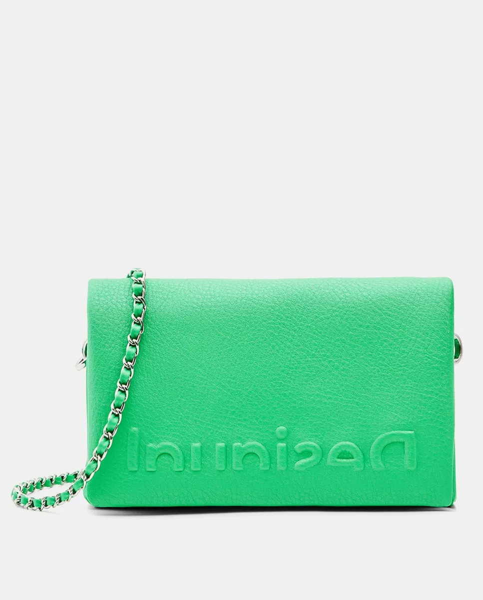 Desigual - Bandolera Mini En Verde Con Logo Y Cierre Solapa En Oferta Desigual - Bandolera Mini En Verde Con Logo Y Cierre Solapa Barato