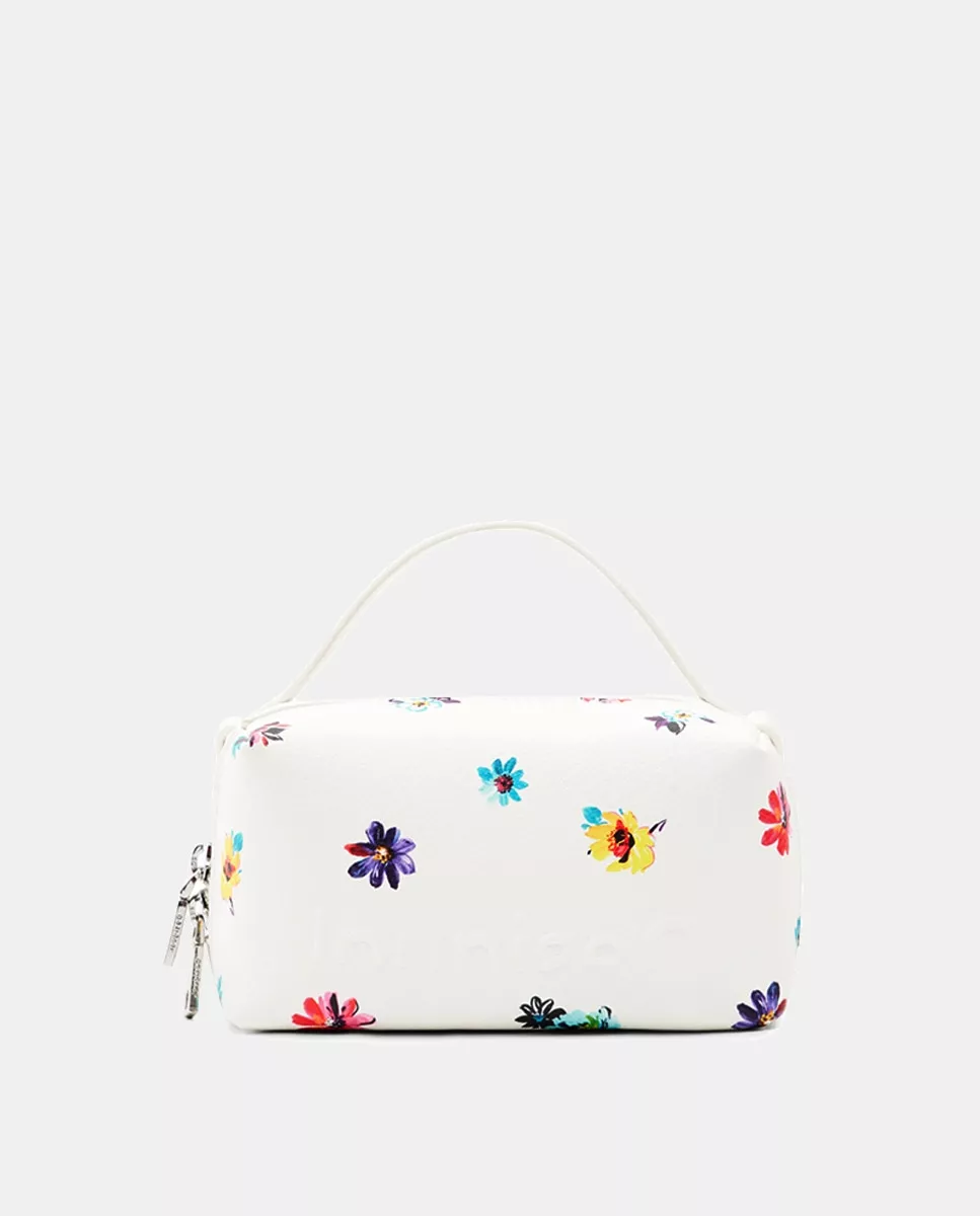 Desigual - Bolso De Mano Mini En Blanco Con Flores Y Bandolera Extraíble barato