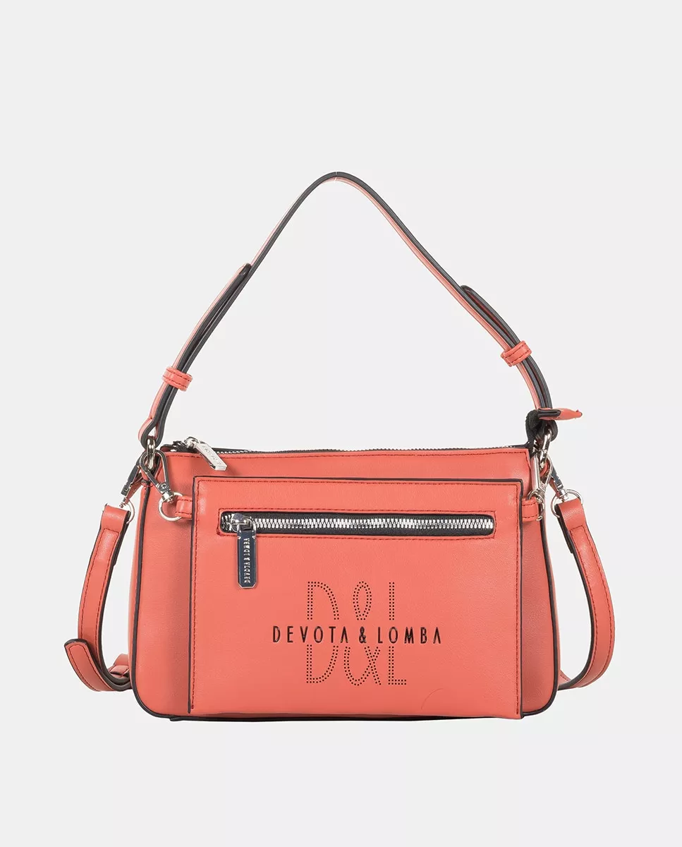 Devota &Amp; Lomba - Bolso De Hombro Multiposición Double Con Cremallera Color Teja En Oferta Devota &Amp; Lomba - Bolso De Hombro Multiposición Double Con Cremallera Color Teja Barato