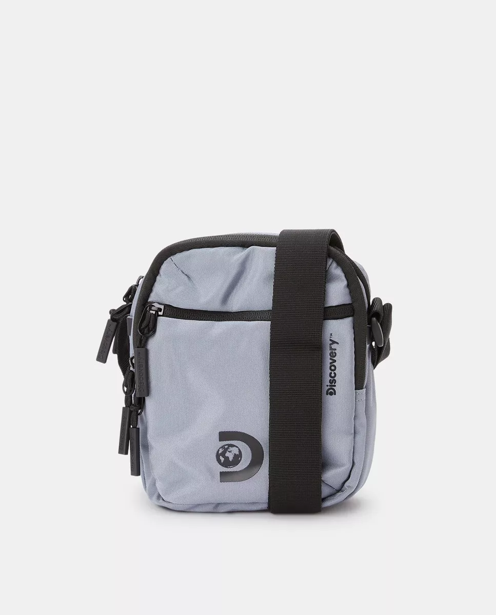 Discovery - Bandolera Mini De Poliéster Reciclado En Gris Con Bolsillo Frontal Y RFID barato
