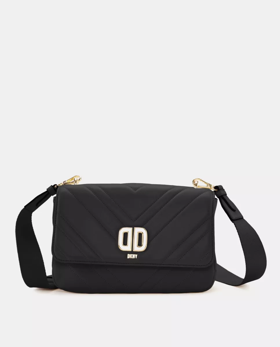 Dkny - Bolso De Hombro Mediano De Piel De Cordero En Negro En Oferta Dkny - Bolso De Hombro Mediano De Piel De Cordero En Negro Barato