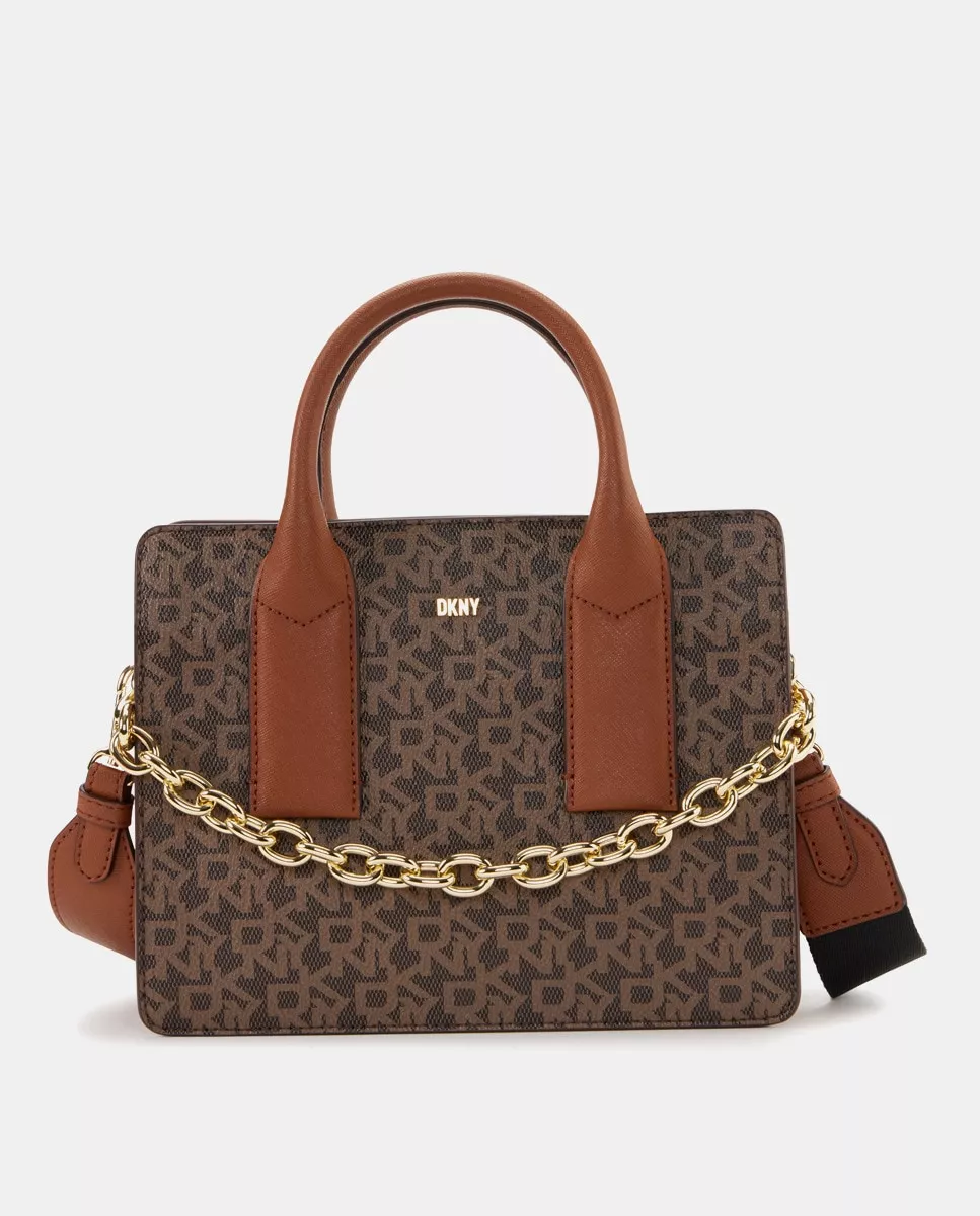 Dkny - Bolso De Mano Pequeño De Piel En Marrón Con Bandolera En Oferta Dkny - Bolso De Mano Pequeño De Piel En Marrón Con Bandolera Barato