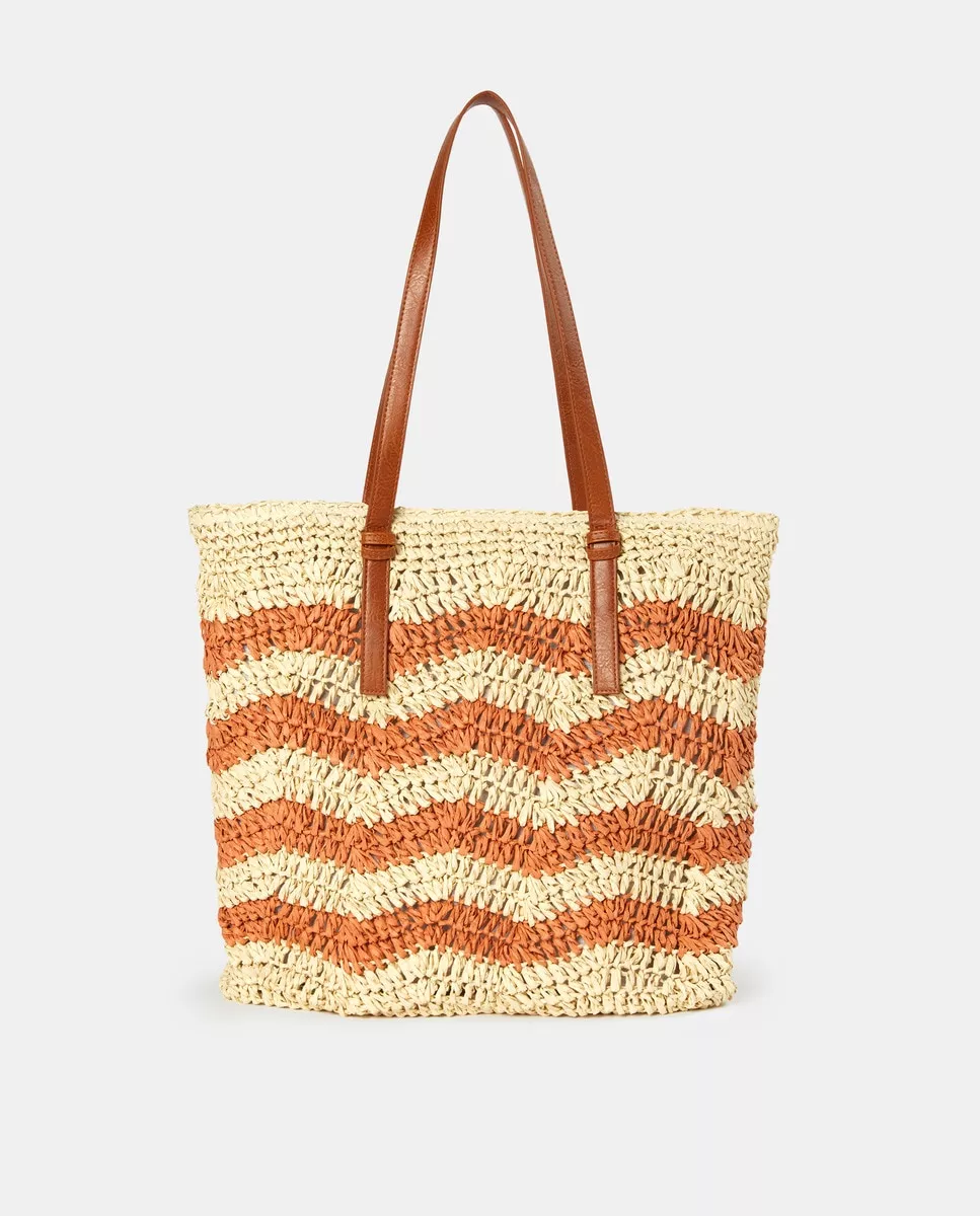 Easy Wear - Shopper Rafia Zigzag barato
