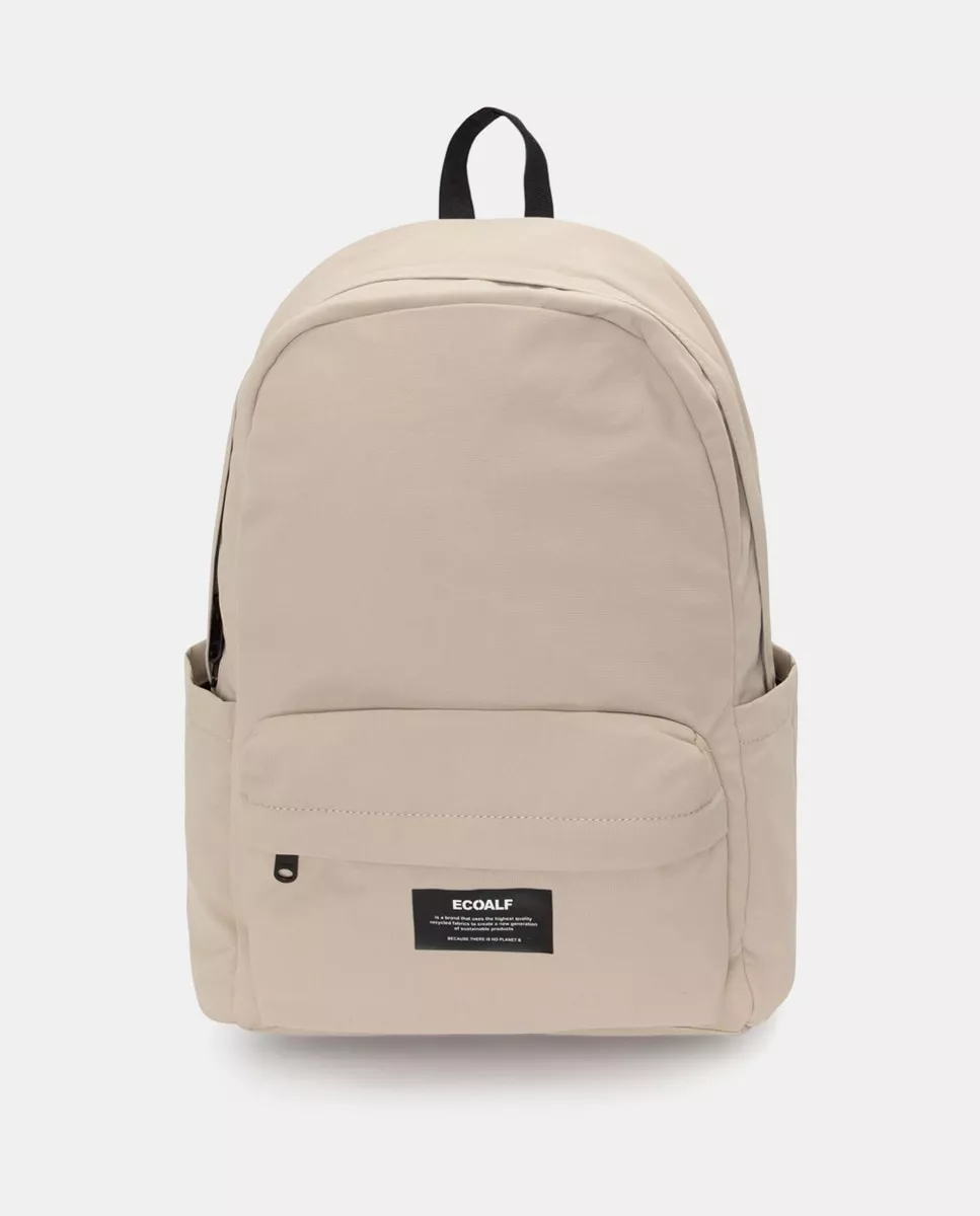 Ecoalf - Mochila De Nylon Reciclado En Beige Con Bolsillo Frontal barato