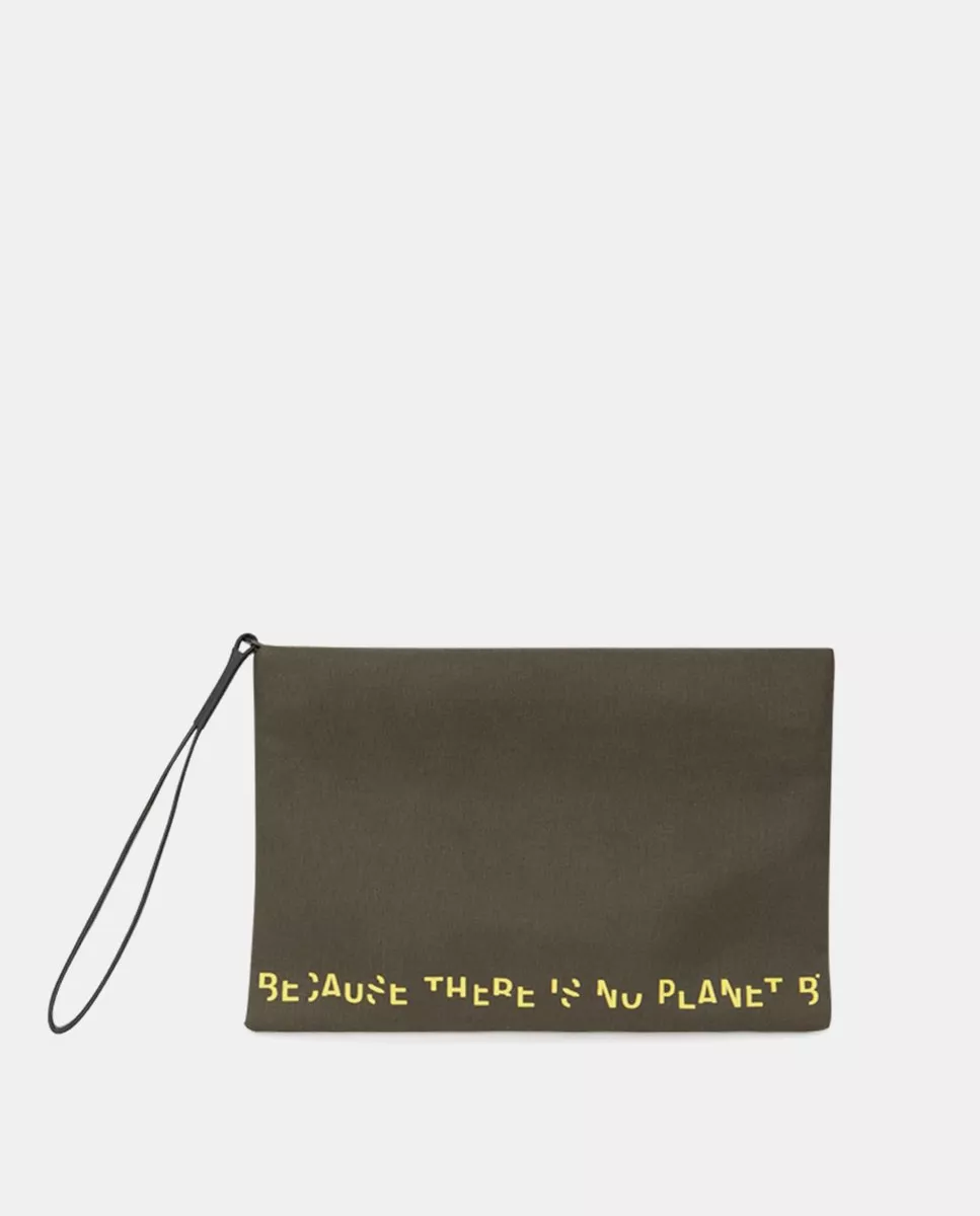 Ecoalf - Pouch De Materiales Reciclados En Verde Militar Con Mensaje barato