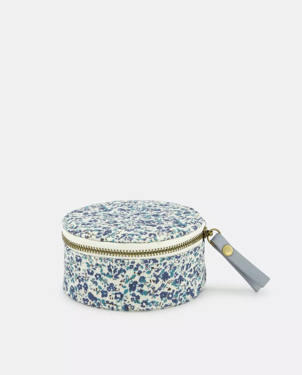 El Corte Inglés - Joyero Pequeño Redondo Con Estampado De Flores Azules barato