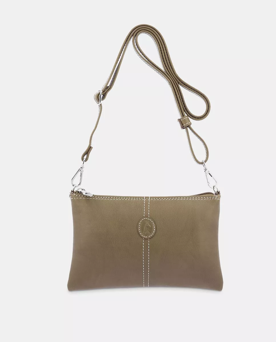 El Potro - Bandolera Mini De Piel Vacuna En Camel Con Cremallera barato