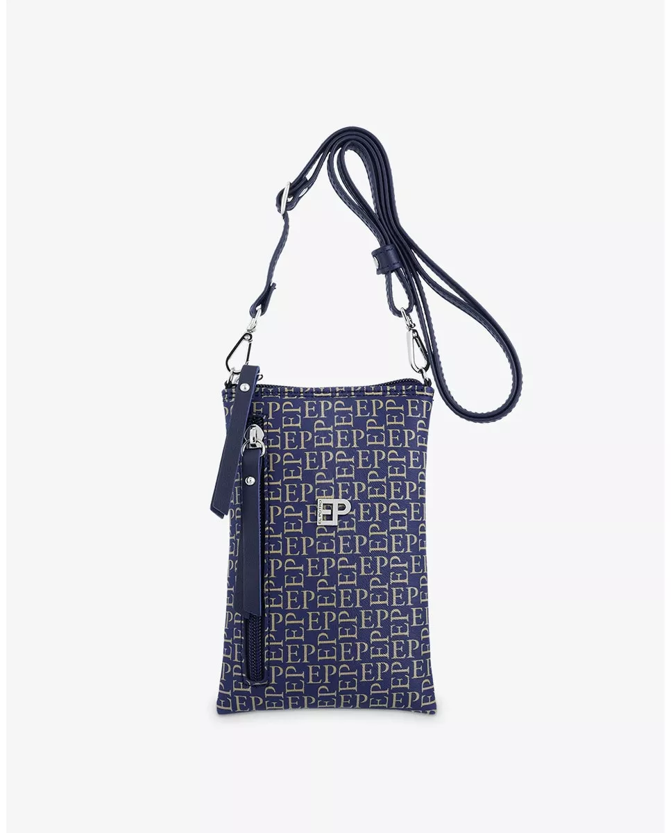 El Potro - Bolso Para Móvil De Lona Y Piel En Azul Con Asa Regulable barato