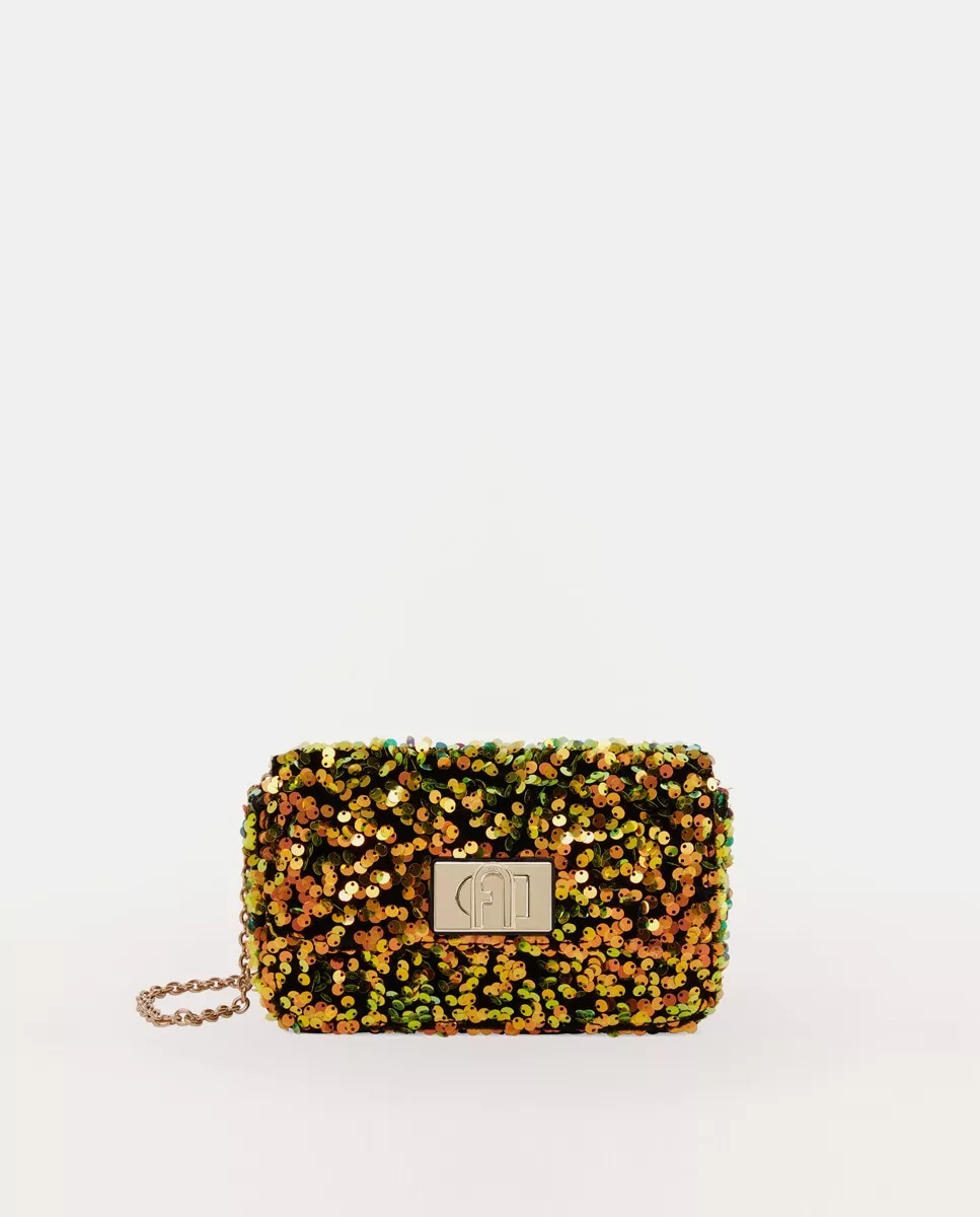 Furla - Bandolera Mini 1927 De Fiesta Con Lentejuelas Amarillas barato