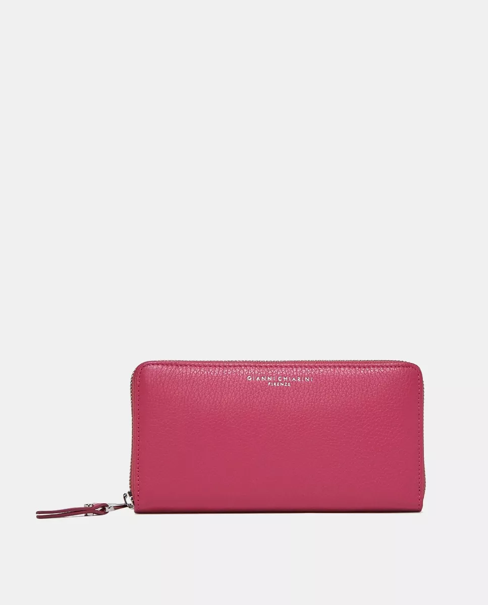 Gianni Chiarini - Cartera Grande De Piel Grabada En Rosa Con Cremallera En Oferta Gianni Chiarini - Cartera Grande De Piel Grabada En Rosa Con Cremallera Barato