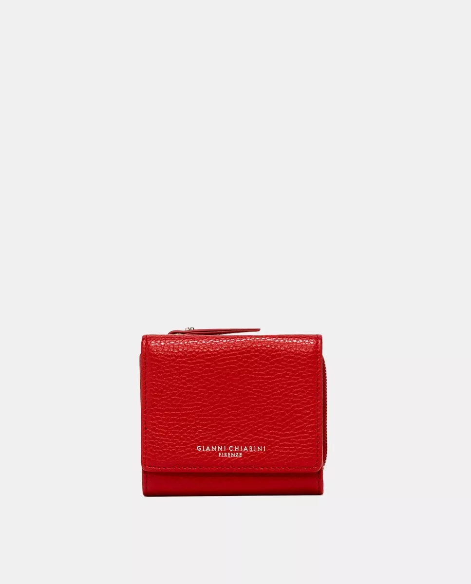 Gianni Chiarini - Cartera Mini De Piel Grabada En Rojo Con Solapa Y Compartimentos Para Tarjeteros En Oferta Gianni Chiarini - Cartera Mini De Piel Grabada En Rojo Con Solapa Y Compartimentos Para Tarjeteros Barato