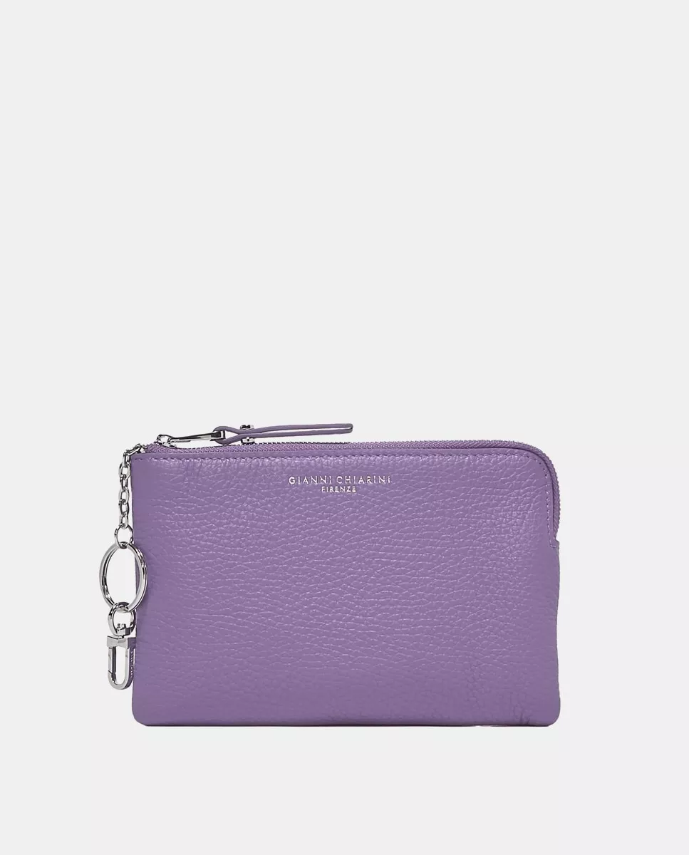 Gianni Chiarini - Monedero De Piel Grabada En Lila Con Cremallera En Oferta Gianni Chiarini - Monedero De Piel Grabada En Lila Con Cremallera Barato